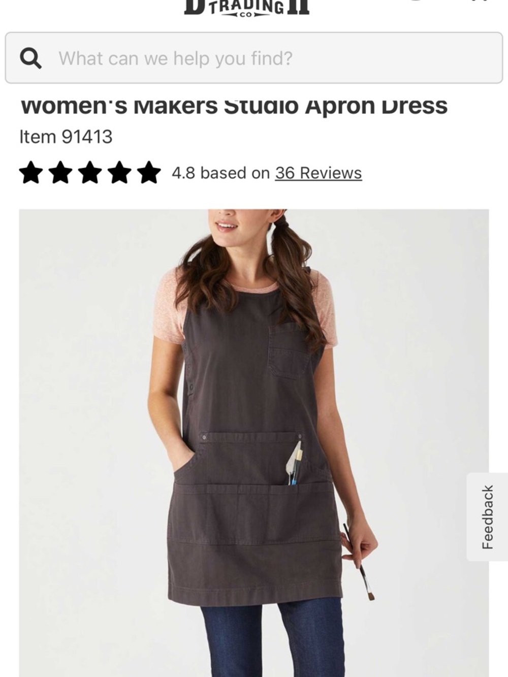 Women's Makers Studio Apron Dress Duluth Trading Company - Picture 4 of 4